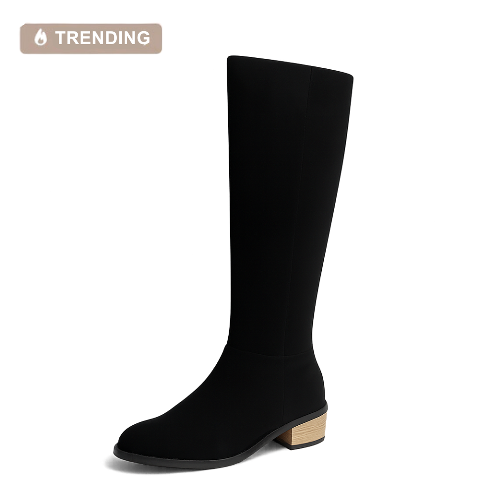 Knee High Suede Boots – Wide Calf Fit