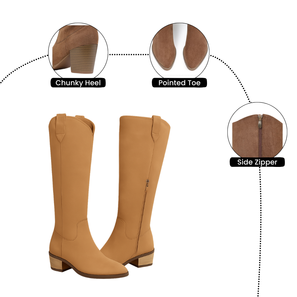 Knee High Suede Boots – Wide Calf Fit